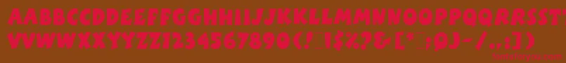 フォントBoinkLetPlain – 赤い文字が茶色の背景にあります。