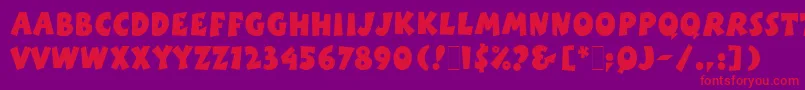 BoinkLetPlain Font – Red Fonts on Purple Background