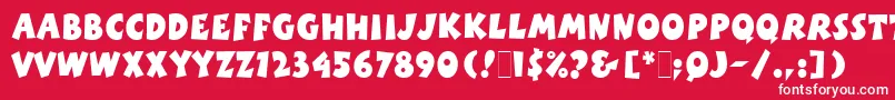 Czcionka BoinkLetPlain – białe czcionki na czerwonym tle