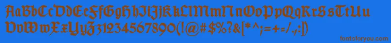 GotischdBold Font – Brown Fonts on Blue Background