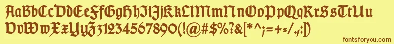 GotischdBold Font – Brown Fonts on Yellow Background