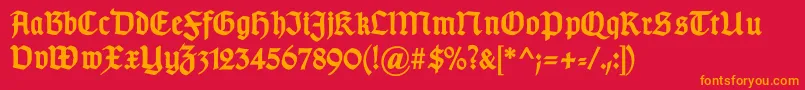 GotischdBold Font – Orange Fonts on Red Background