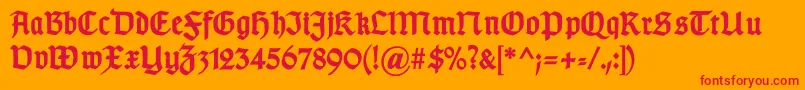 GotischdBold Font – Red Fonts on Orange Background