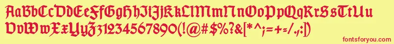 GotischdBold Font – Red Fonts on Yellow Background