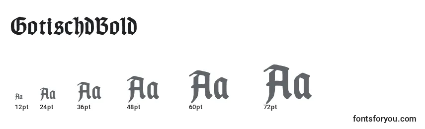 GotischdBold Font Sizes