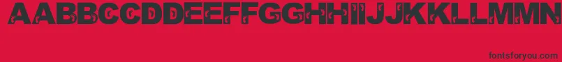 JennasFeet Font – Black Fonts on Red Background