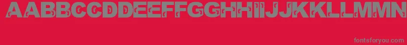 JennasFeet Font – Gray Fonts on Red Background