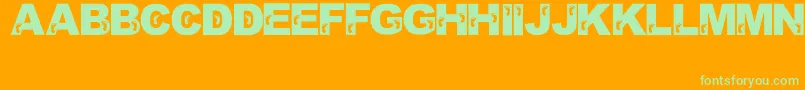 JennasFeet Font – Green Fonts on Orange Background