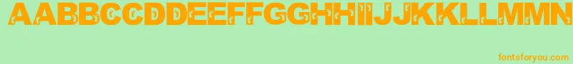 JennasFeet Font – Orange Fonts on Green Background