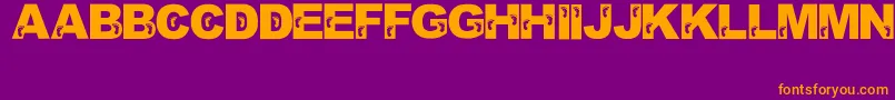 JennasFeet Font – Orange Fonts on Purple Background