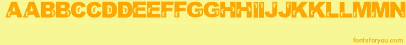 JennasFeet Font – Orange Fonts on Yellow Background