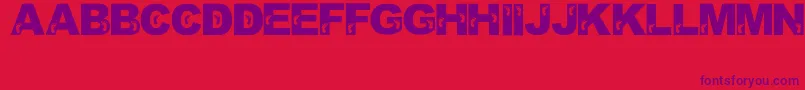 JennasFeet Font – Purple Fonts on Red Background