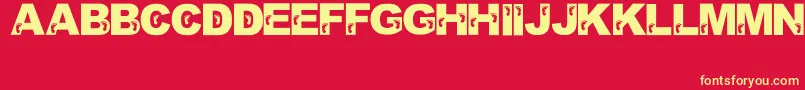 JennasFeet Font – Yellow Fonts on Red Background