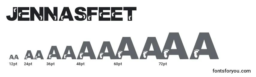 Размеры шрифта JennasFeet