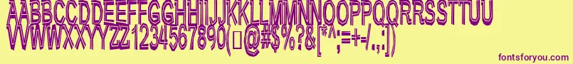 Very Bad Posture-Schriftart – Violette Schriften auf gelbem Hintergrund