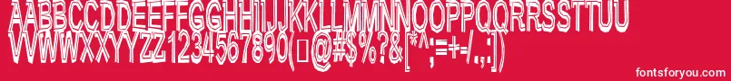 Very Bad Posture Font – White Fonts on Red Background