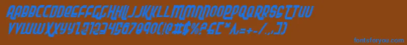 Weitere Informationen zur Rokikierpi-Schriftart Rokikierpi-Schriftart – Blaue Schriften auf braunem Hintergrund