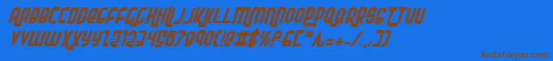 Rokikierpi Font – Brown Fonts on Blue Background