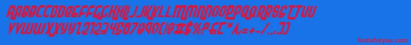 Rokikierpi Font – Red Fonts on Blue Background