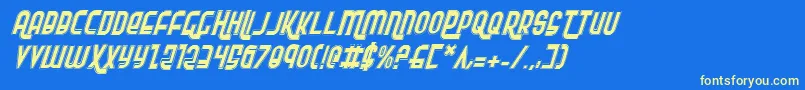 Rokikierpi Font – Yellow Fonts on Blue Background