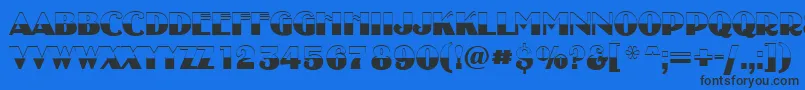 フォントAUncleytitulbwBold – 黒い文字の青い背景