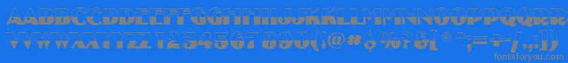 AUncleytitulbwBold-Schriftart – Graue Schriften auf blauem Hintergrund