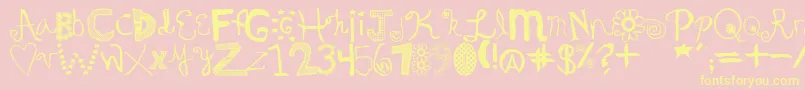 OedipaPlain-Schriftart – Gelbe Schriften auf rosa Hintergrund