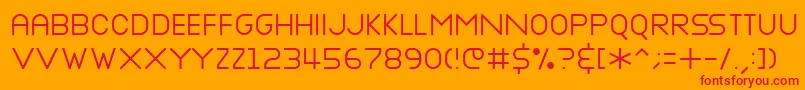 Nottke-Schriftart – Rote Schriften auf orangefarbenem Hintergrund
