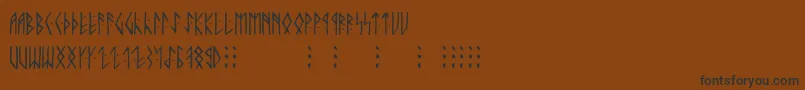 Runicaltno Font – Black Fonts on Brown Background