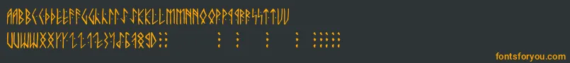 フォントRunicaltno – 黒い背景にオレンジの文字
