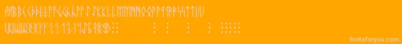 Runicaltno Font – Pink Fonts on Orange Background