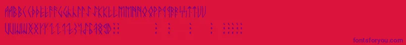 Runicaltno Font – Purple Fonts on Red Background