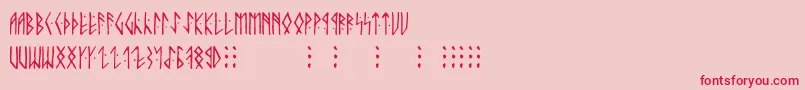 Runicaltno Font – Red Fonts on Pink Background