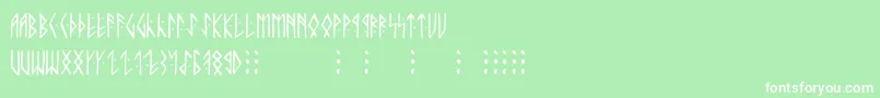 Runicaltno Font – White Fonts on Green Background