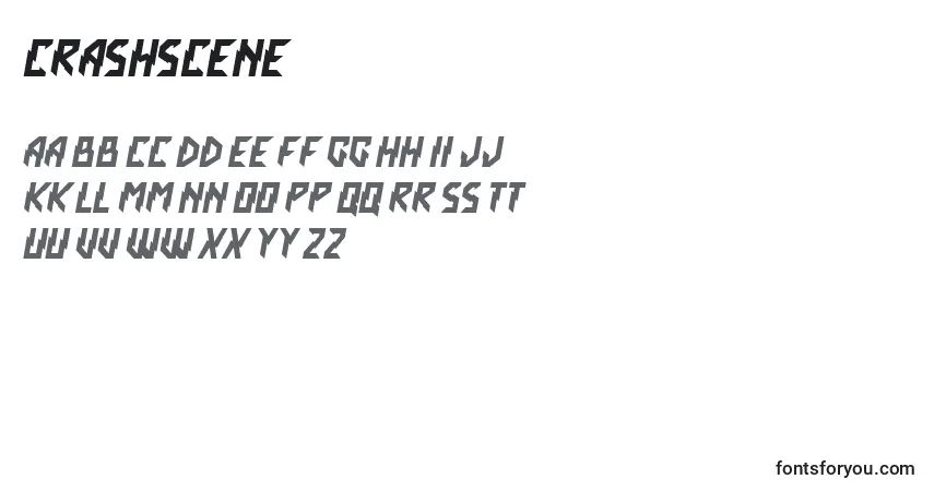 Шрифт CrashScene – алфавит, цифры, специальные символы