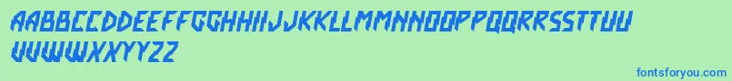Шрифт CrashScene – синие шрифты на зелёном фоне