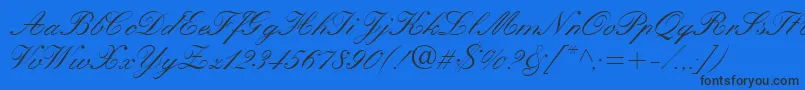 KastlerItalic Font – Black Fonts on Blue Background