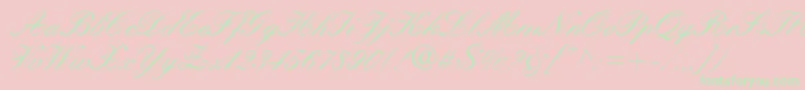 KastlerItalic-Schriftart – Grüne Schriften auf rosa Hintergrund