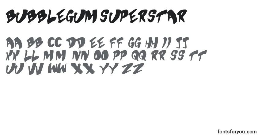 A fonte BubblegumSuperstar – alfabeto, números, caracteres especiais