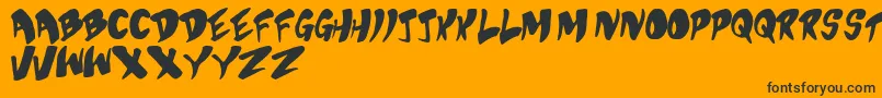 BubblegumSuperstar Font – Black Fonts on Orange Background