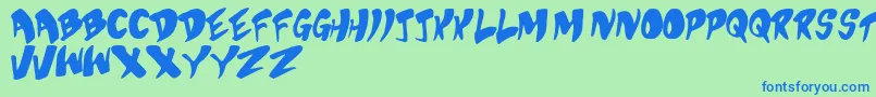 BubblegumSuperstar Font – Blue Fonts on Green Background