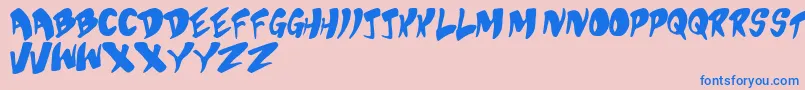 フォントBubblegumSuperstar – ピンクの背景に青い文字
