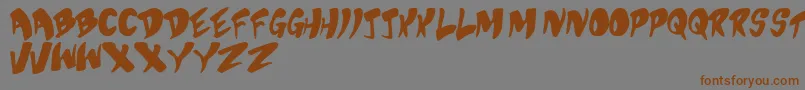 BubblegumSuperstar-Schriftart – Braune Schriften auf grauem Hintergrund