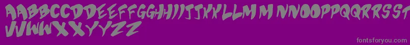 BubblegumSuperstar-fontti – harmaat kirjasimet violetilla taustalla