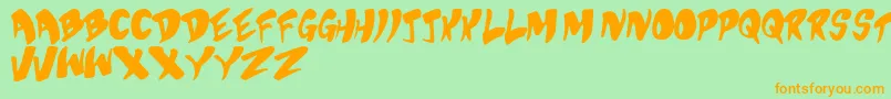 Шрифт BubblegumSuperstar – оранжевые шрифты на зелёном фоне