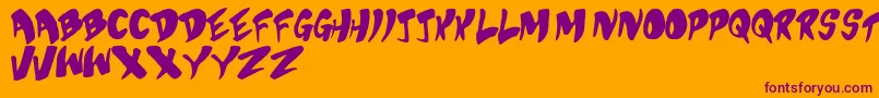 Шрифт BubblegumSuperstar – фиолетовые шрифты на оранжевом фоне