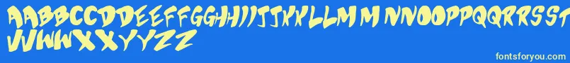 Шрифт BubblegumSuperstar – жёлтые шрифты на синем фоне