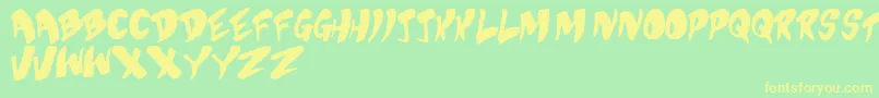 Шрифт BubblegumSuperstar – жёлтые шрифты на зелёном фоне