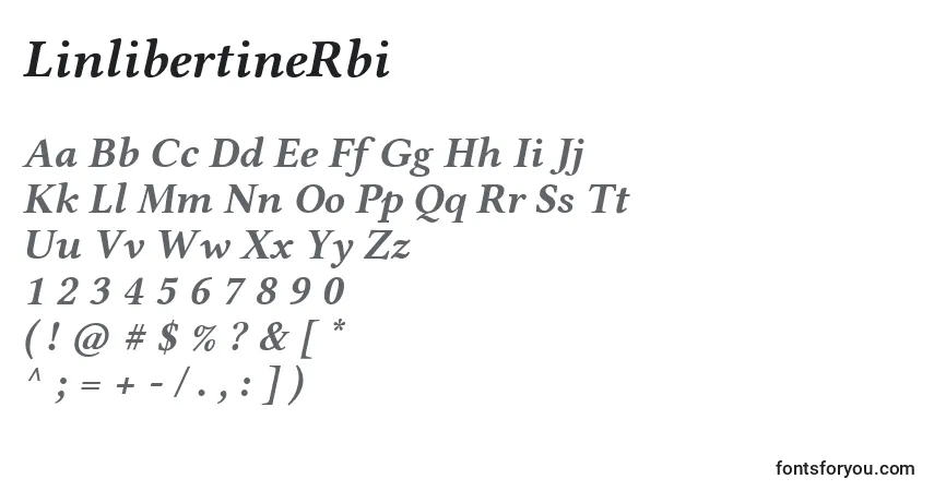 Fuente LinlibertineRbi - alfabeto, números, caracteres especiales