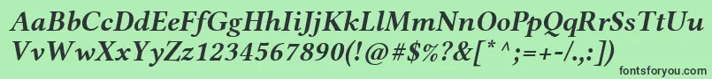 LinlibertineRbi Font – Black Fonts on Green Background